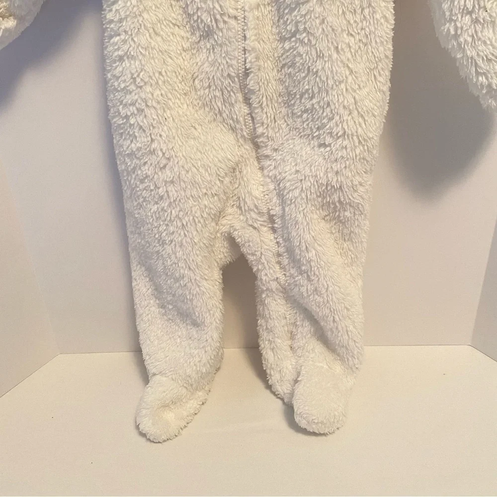 Carter's Baby Infant Serpa Zip-Up One-Piece Hooded Pram With Ears White 6 Months